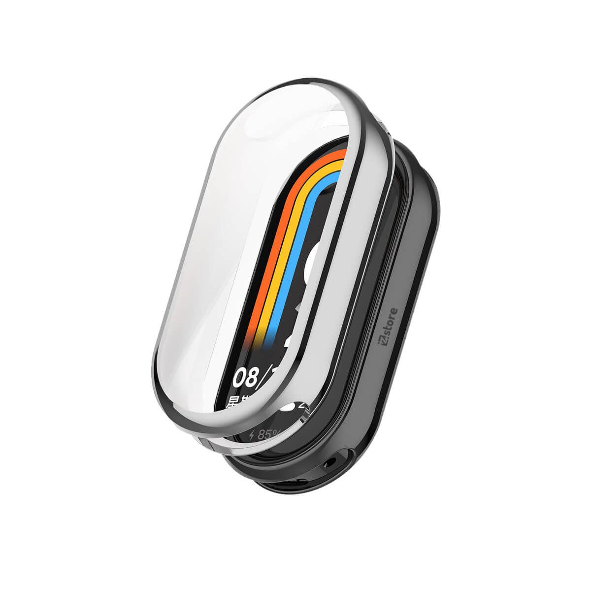 GENERICO - Case Metalizado Para Xiaomi Mi Band 8 Silver