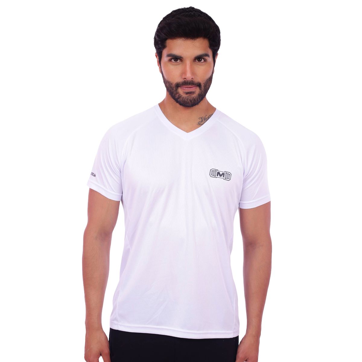 M MUSCLE MUSEUM - Polo Deportivo Color Blanco para Hombre