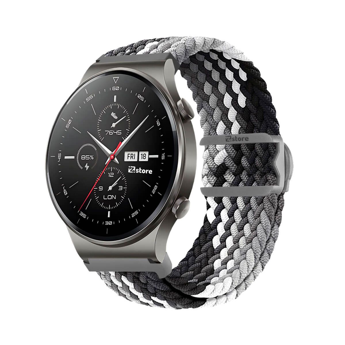 GENERICO - Correa de Nylon Para Huawei Watch GT2 Pro Gris Tricolor