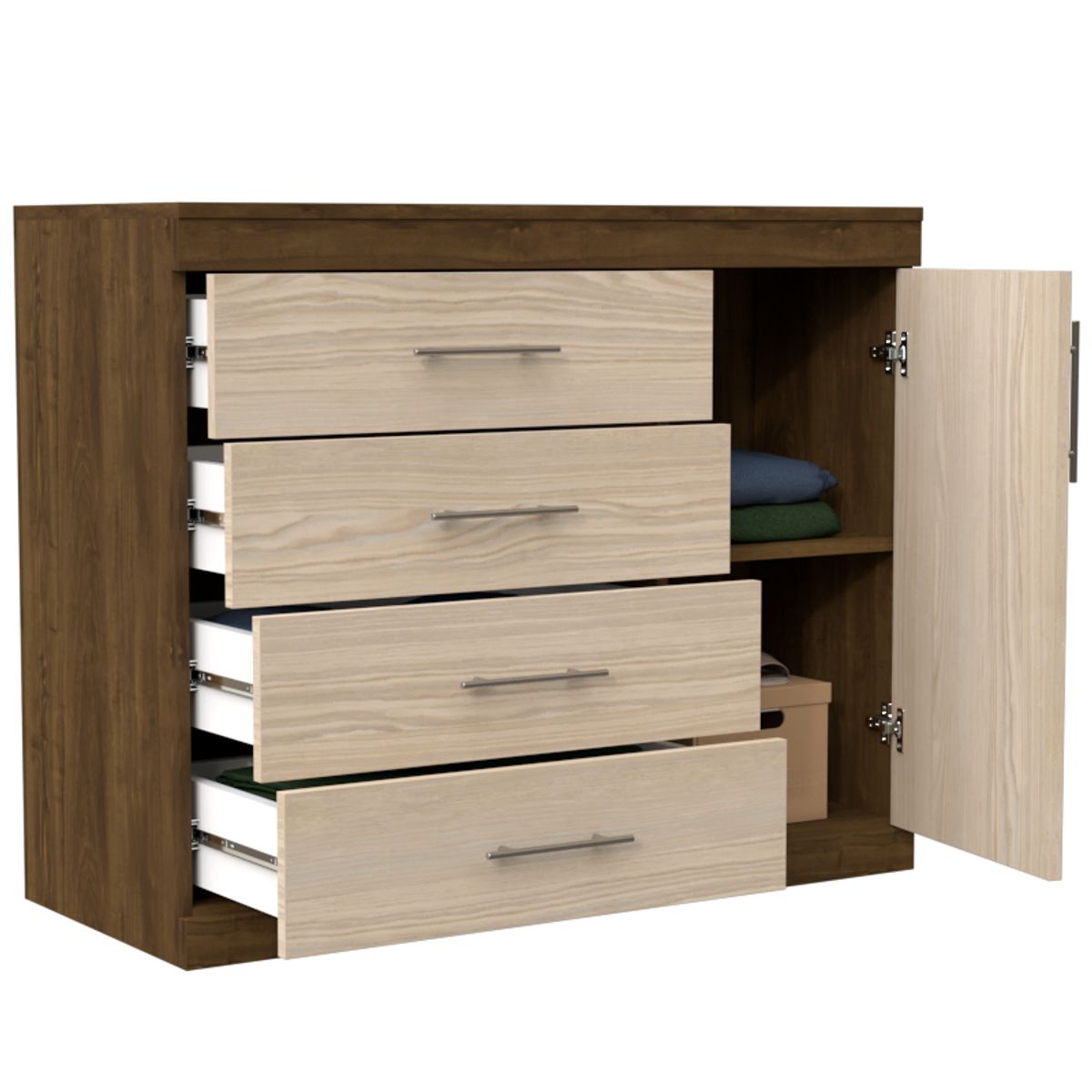 MUEBLES MACRUMO - Cómoda 4 Cajones Brixtón