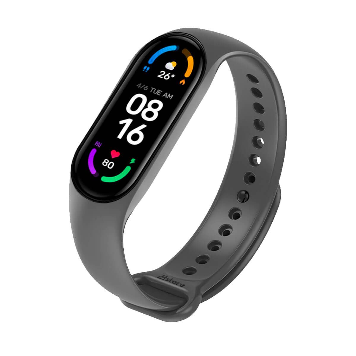GENERICO - Correa Para Xiaomi Mi Band 5 y 6  Gris Oscuro