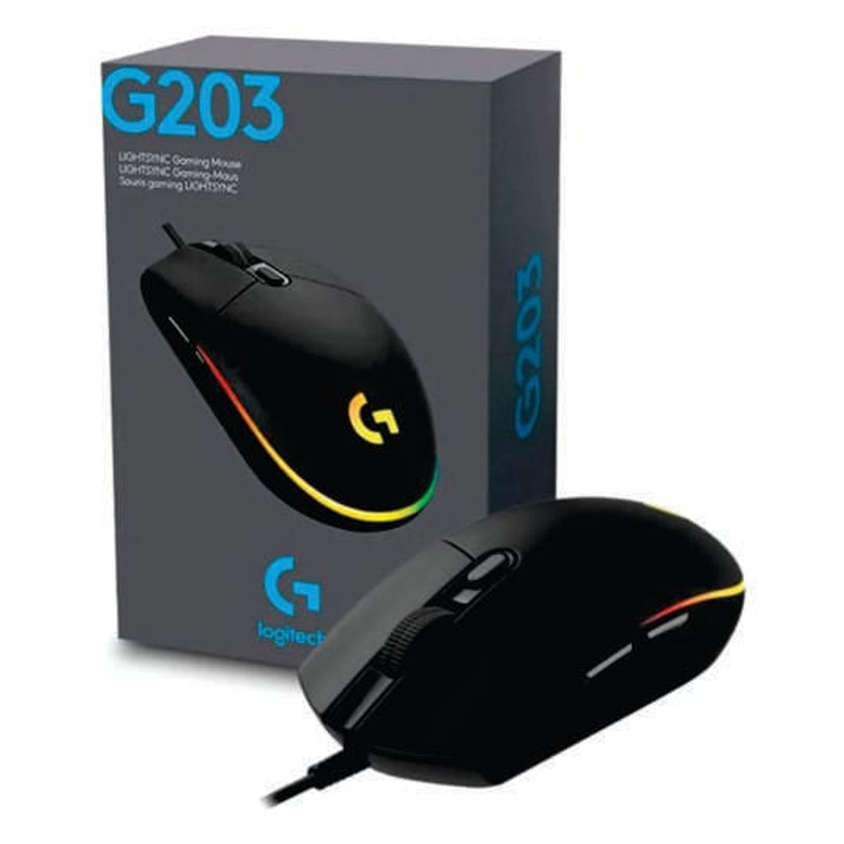 LOGITECH - MOUSE LOGITECH G203 RGB BLACK