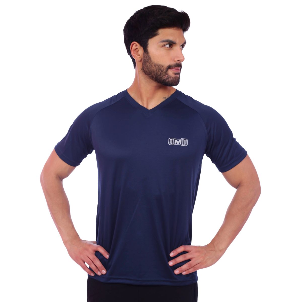 M MUSCLE MUSEUM - Polo Deportivo Color Azul para Hombre