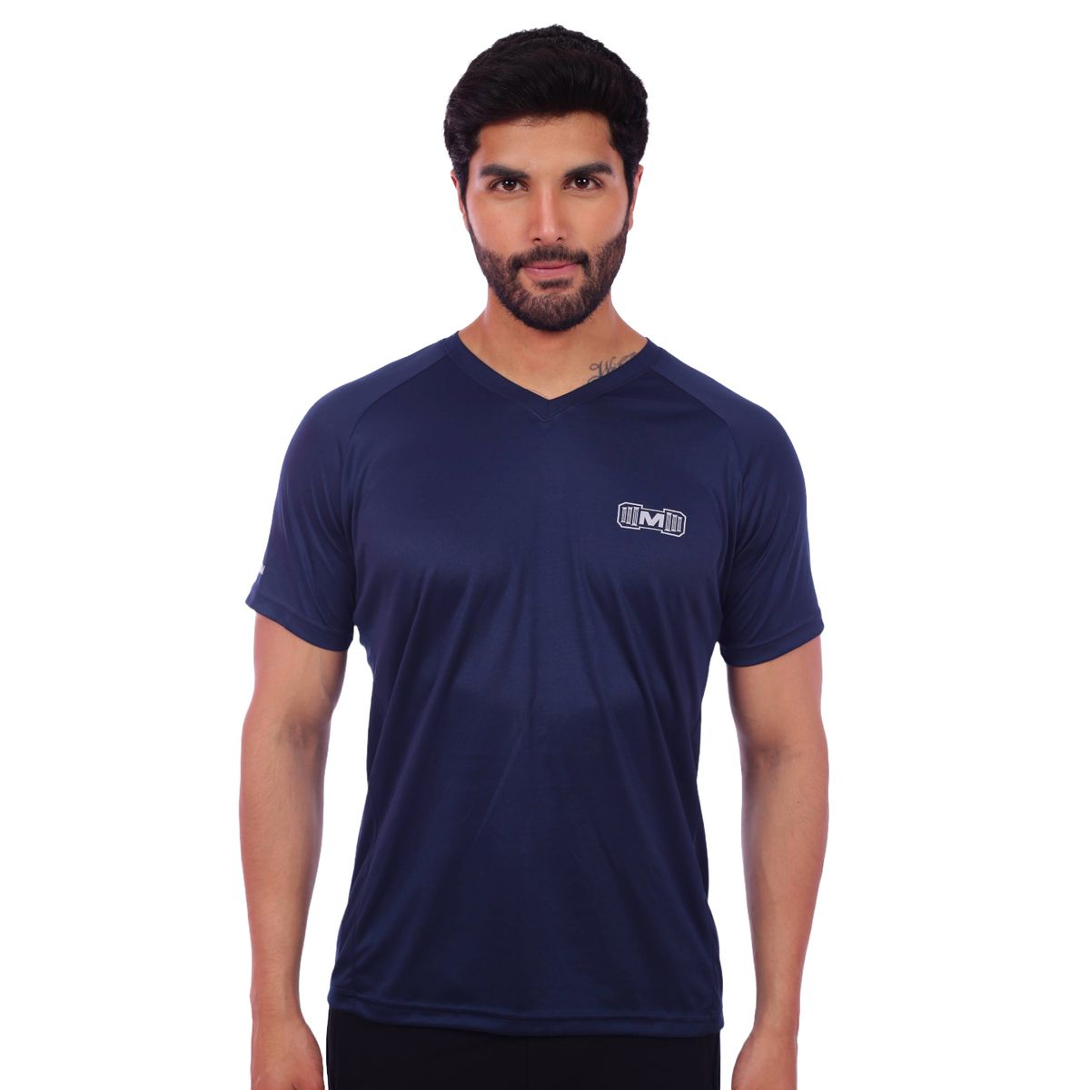 M MUSCLE MUSEUM - Polo Deportivo Color Azul para Hombre