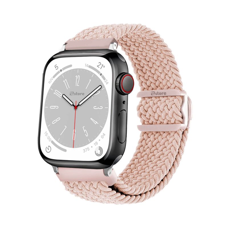 GENERICO - Correas de Nylon Para Apple Watch 42-44-45-49mm Rosa Silver