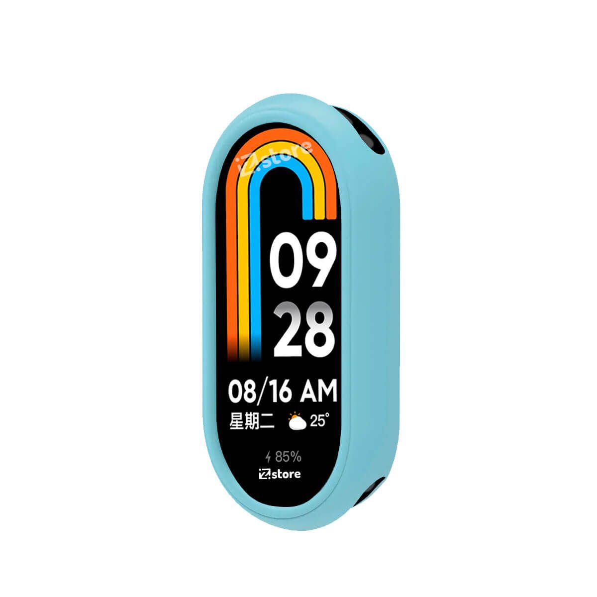 GENERICO - Case de Silicona Para Xiaomi Mi Band 8 Celeste Cielo