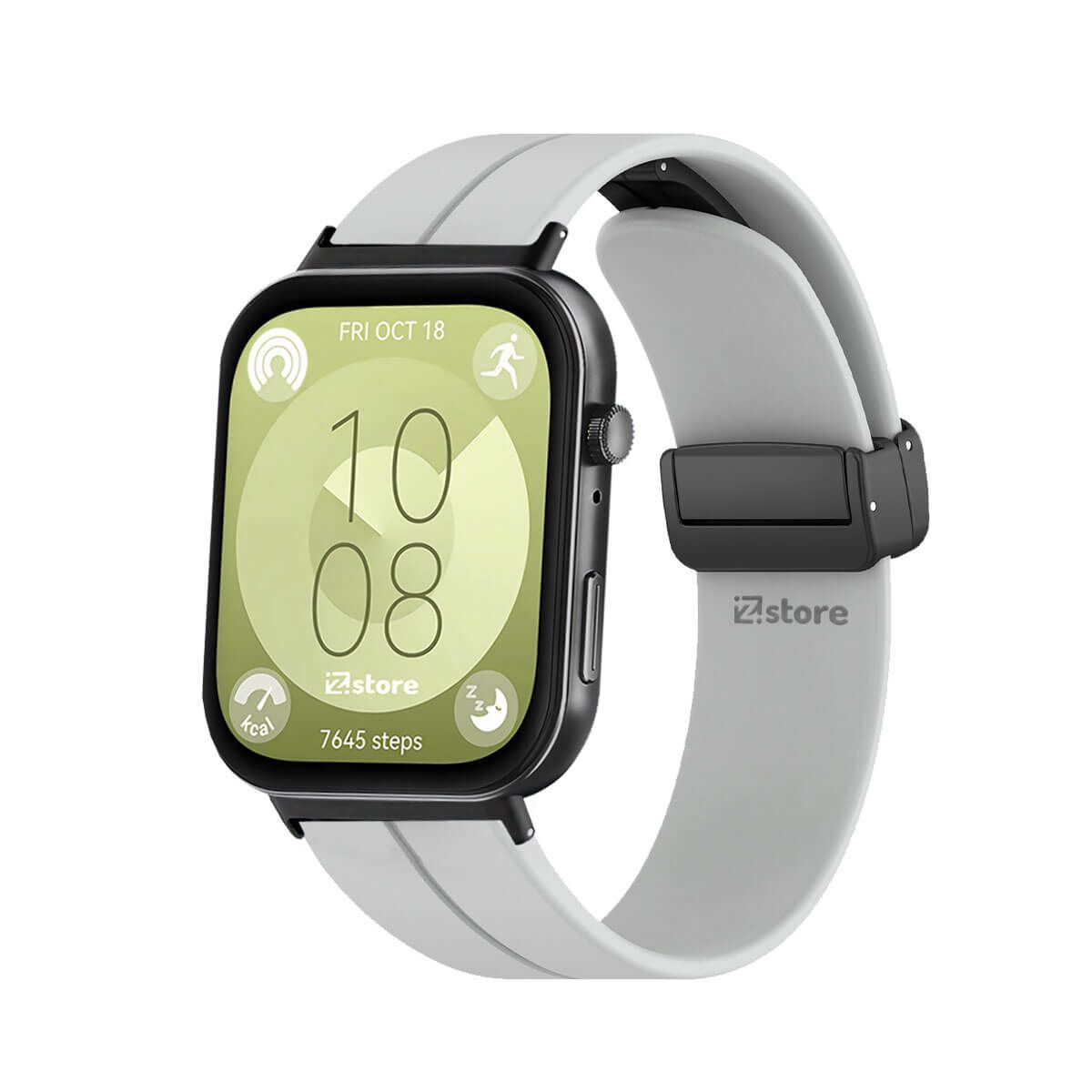 GENERICO - Correa Para Huawei Watch Fit 3 Broche Magnetico Gris Claro Black