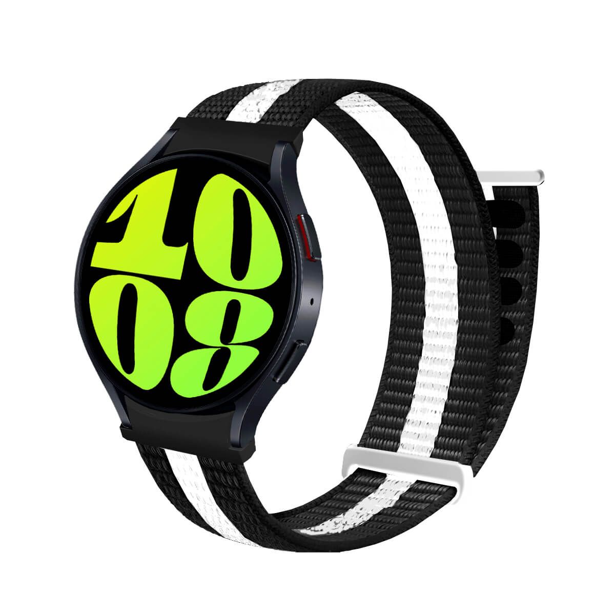 GENERICO - Correa de Nylon Para Samsung Galaxy Watch 6 Negro Bicolor