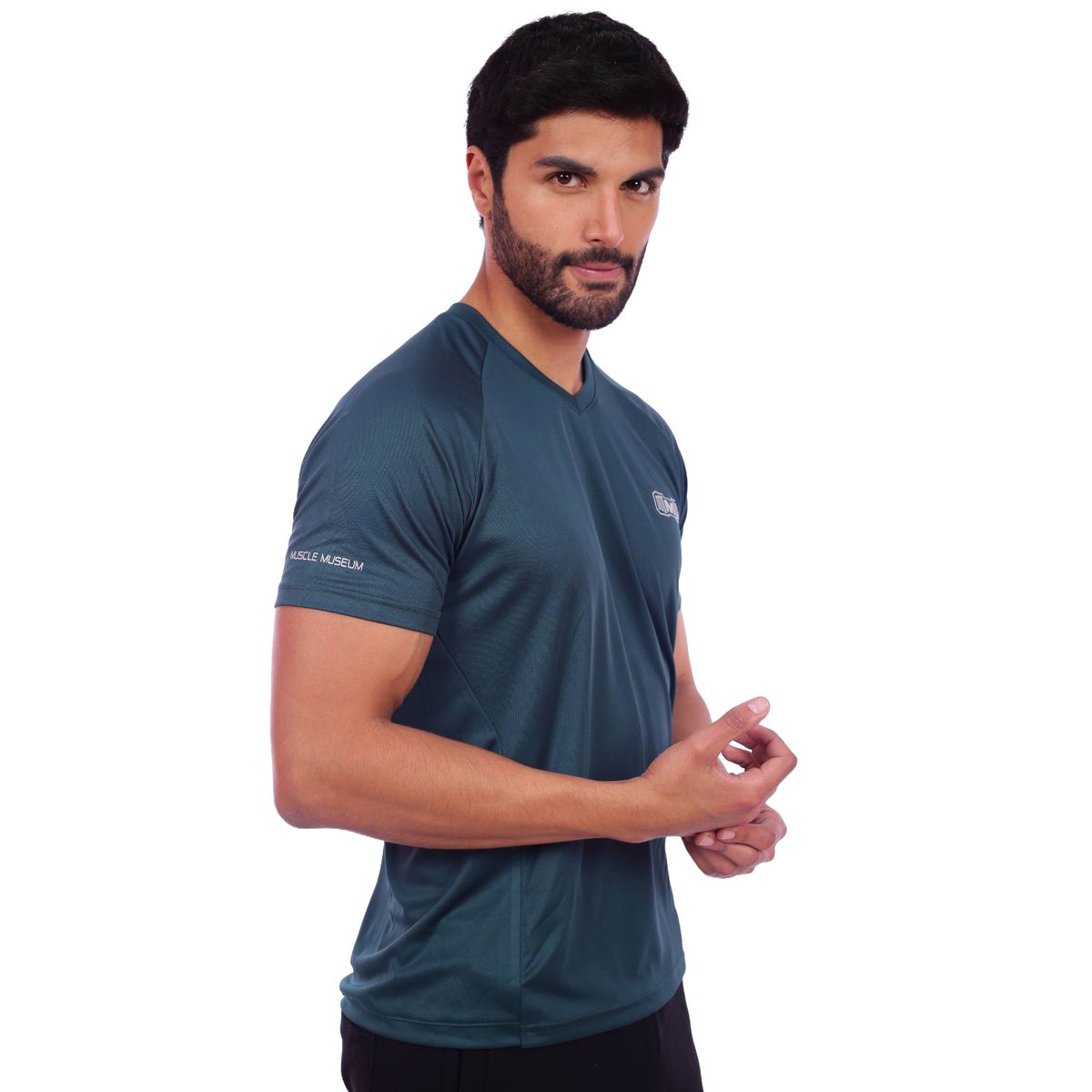 M MUSCLE MUSEUM - Polo Deportivo Color Verde para Hombre