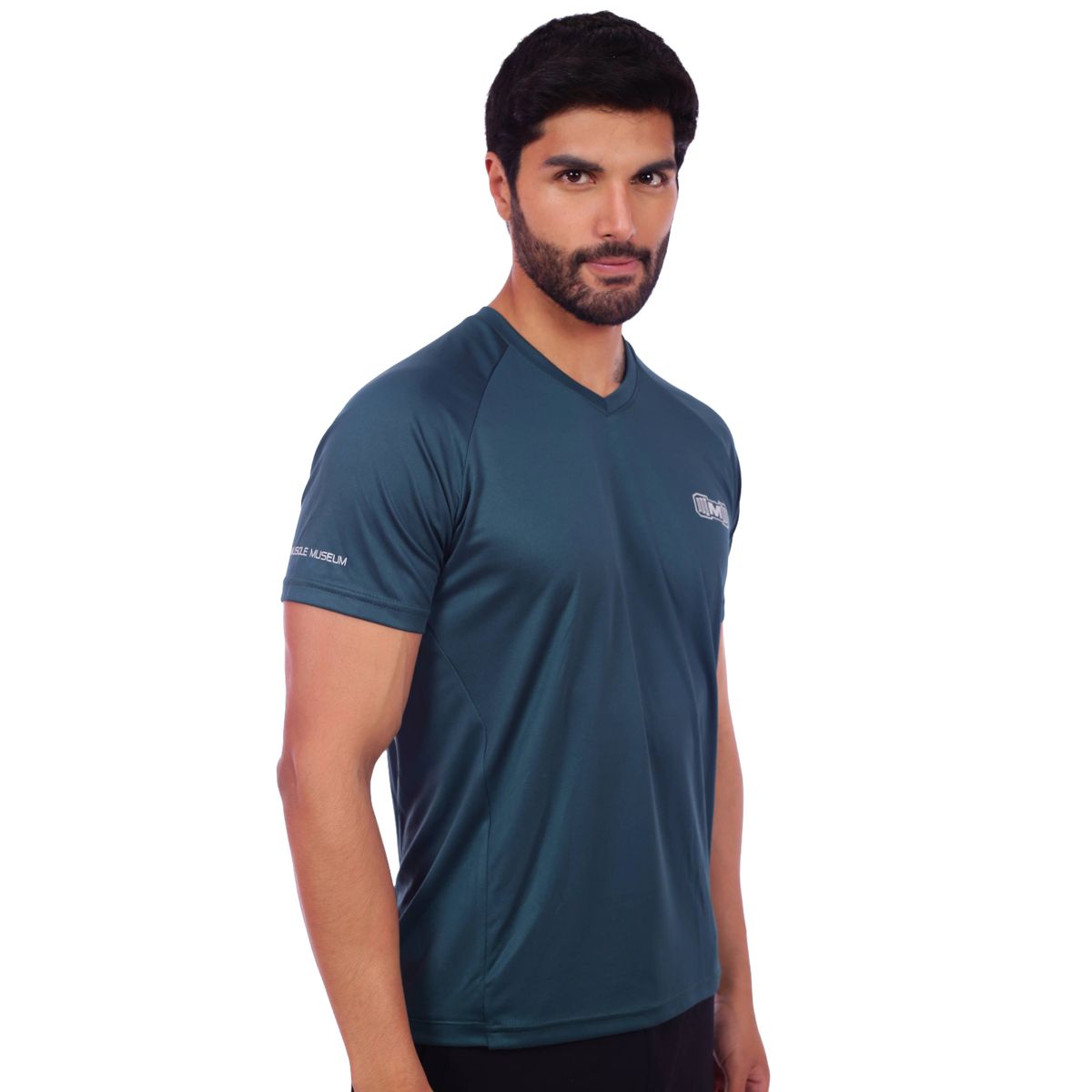 M MUSCLE MUSEUM - Polo Deportivo Color Verde para Hombre