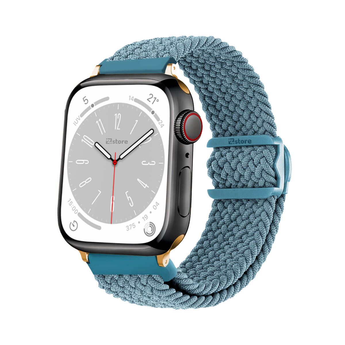 GENERICO - Correas de Nylon Para Apple Watch 42-44-45-49mm Celeste Gold