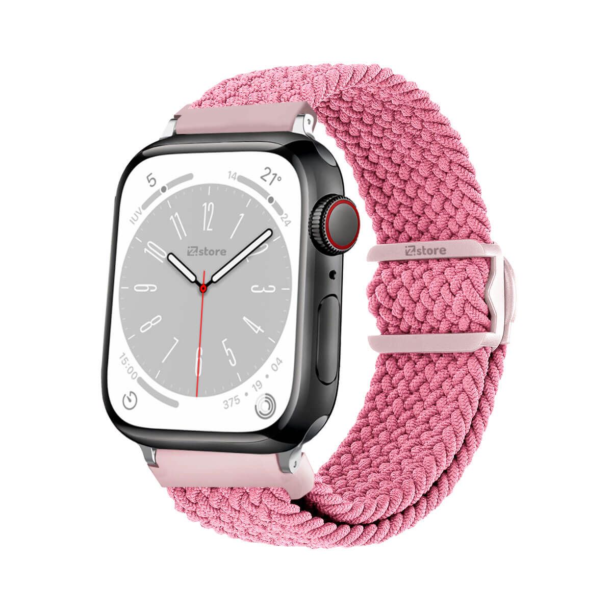 GENERICO - Correas de Nylon Para Apple Watch 38-40-41mm Rosado Silver
