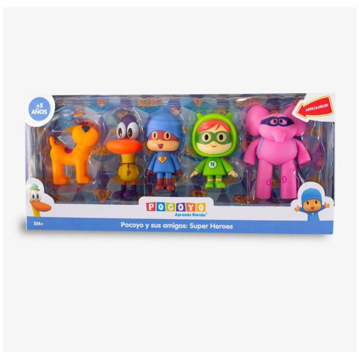 POCOYO - Set De Pocoyo y Superhéroes X5 Coleccionables