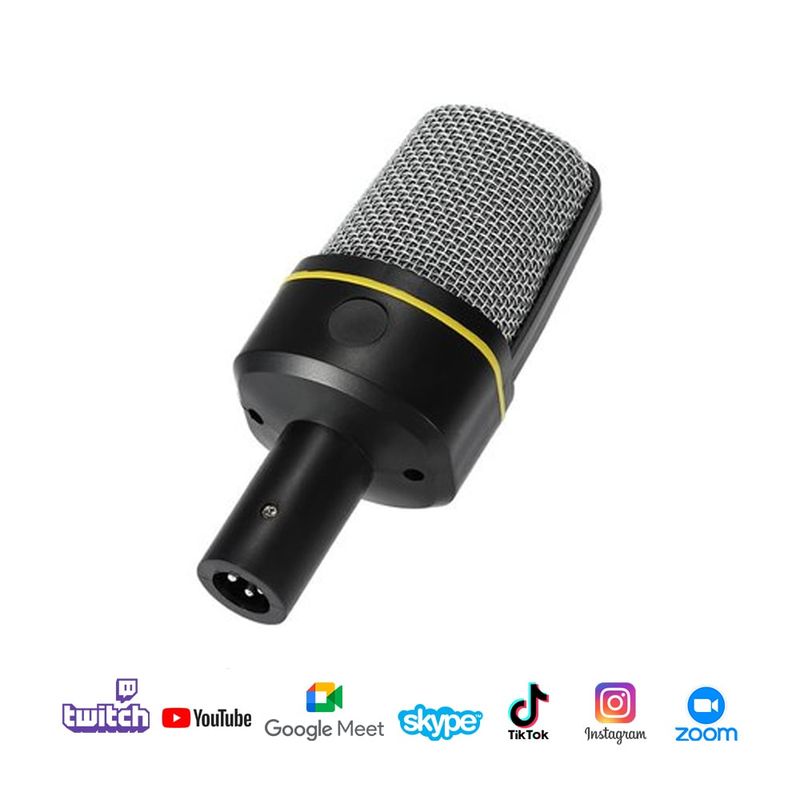 GENERICO - Micrófono Condensador 3.5 mm para PC y Celulares con Minitripode