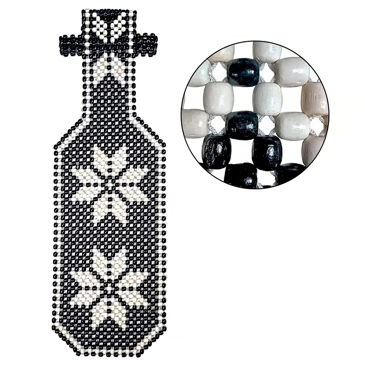 GENERICO - Respaldar de Auto Bolita con Cabecera Negro Hilo Reforzado