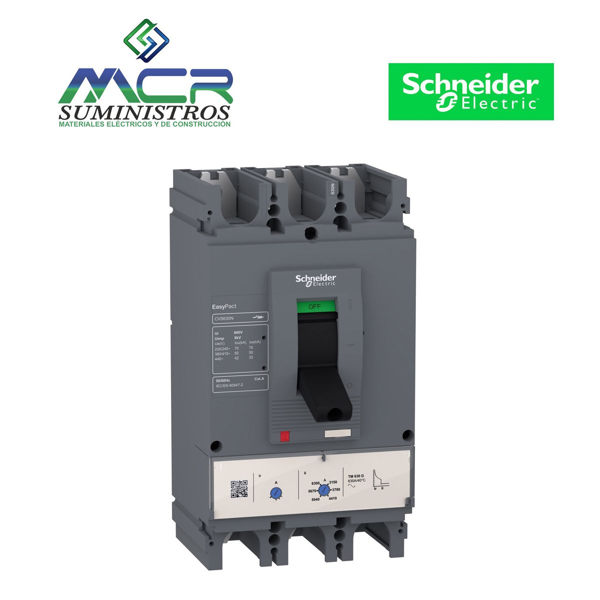 SCHNEIDER ELECTRIC - INTERRUPTOR REGULABLE TRIFASICO 280 A 400 AMPERIOS 40KA 240V Schneider