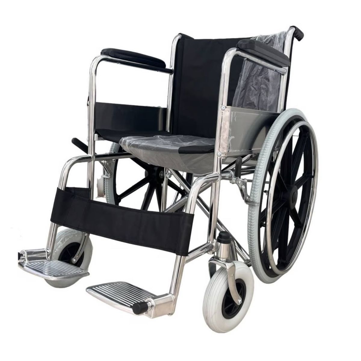 GENERICO - SILLA DE RUEDAS CROMADA STANDAR