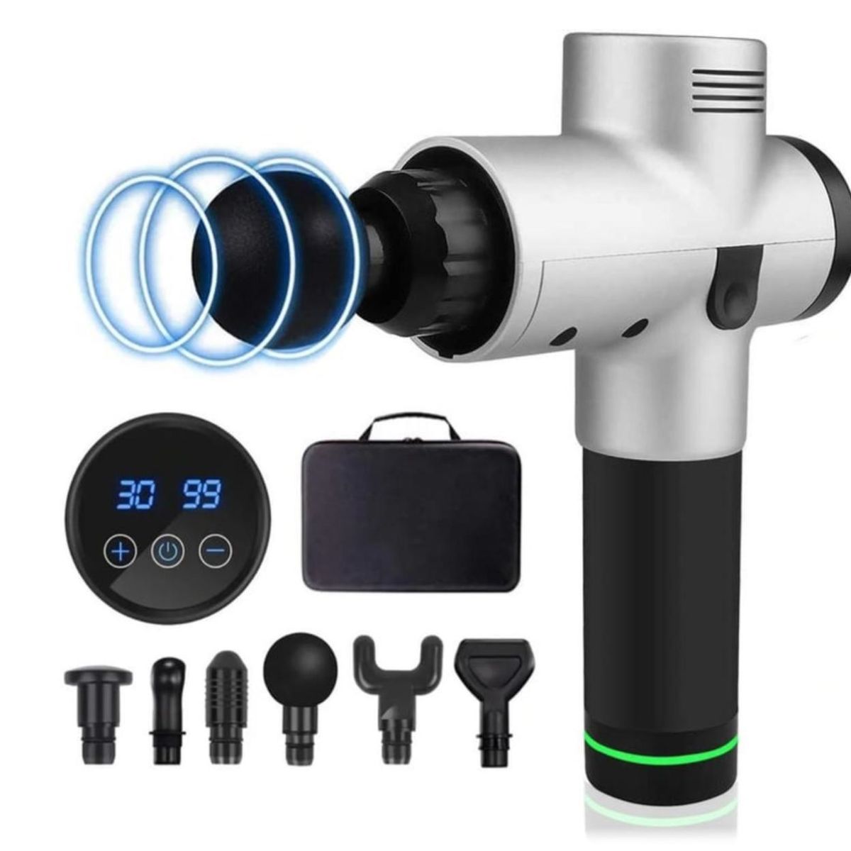 GENERICO - Pistola De Masaje Muscular 30 NIVELES - Con Pantalla - LCD