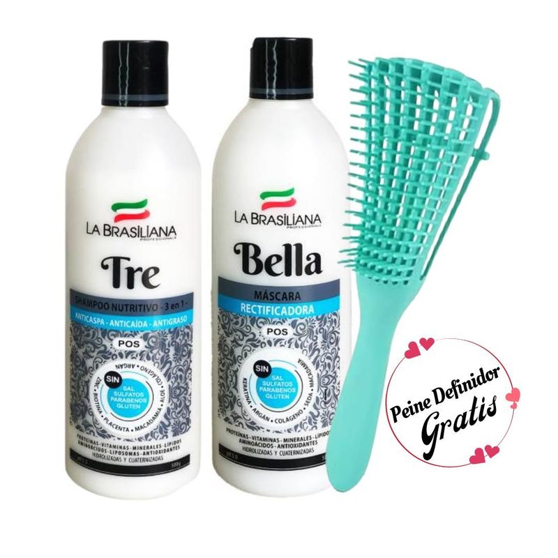 LA BRASILIANA - Shampoo Tre Antiresiduos + Bella Mascara Capilar La Brasiliana
