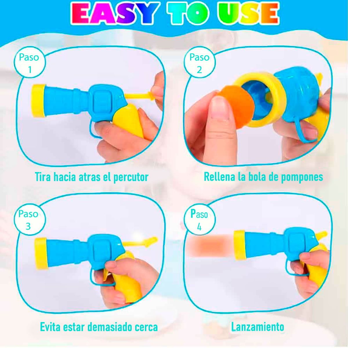 VARIOS - Juguete para Gatos Pistola con Pelotas de Felpa 50und