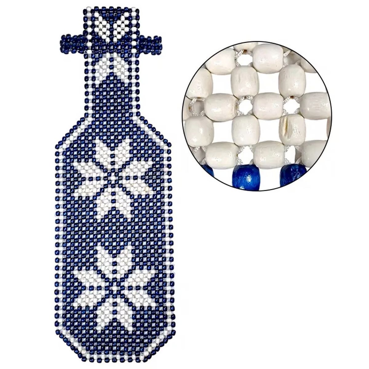 GENERICO - Respaldar de Auto Bolita con Cabecera Azul Hilo Reforzado