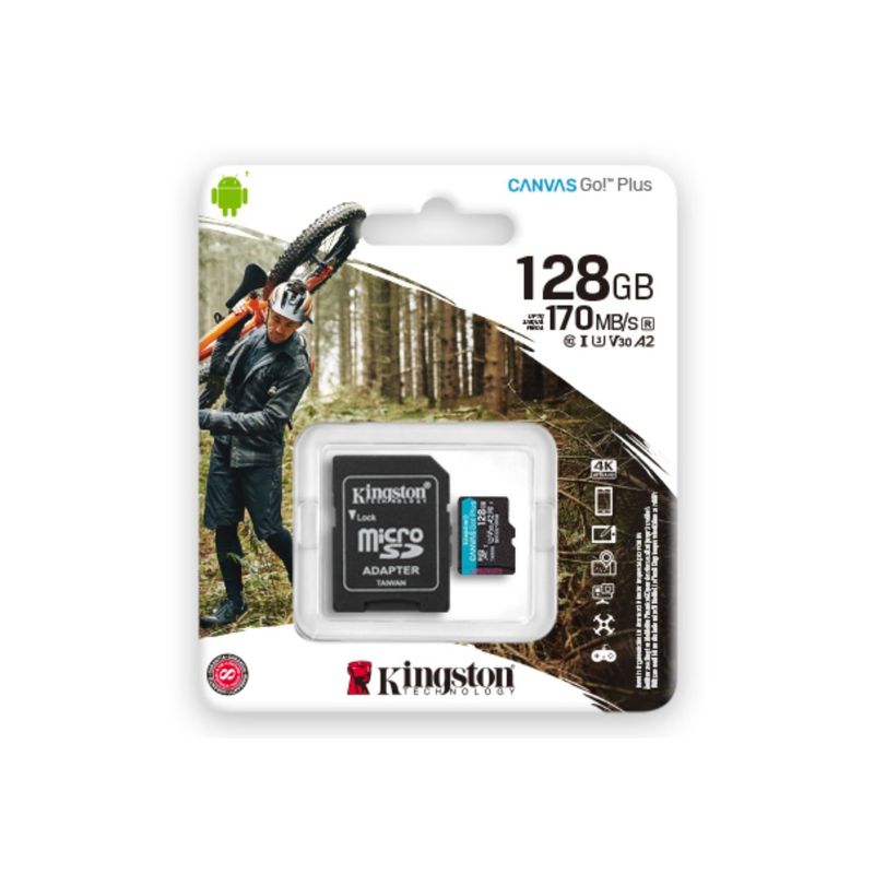 KINGSTON - MEMORIA MICRO SD 128GB KINGSTON CANVAS GO PLUS.