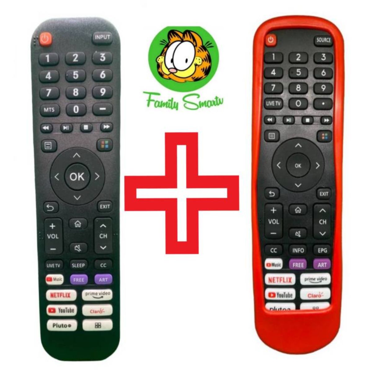 UNIVERSAL - Control remoto para televisor Smart Hisense EN2I30H  Funda Roja