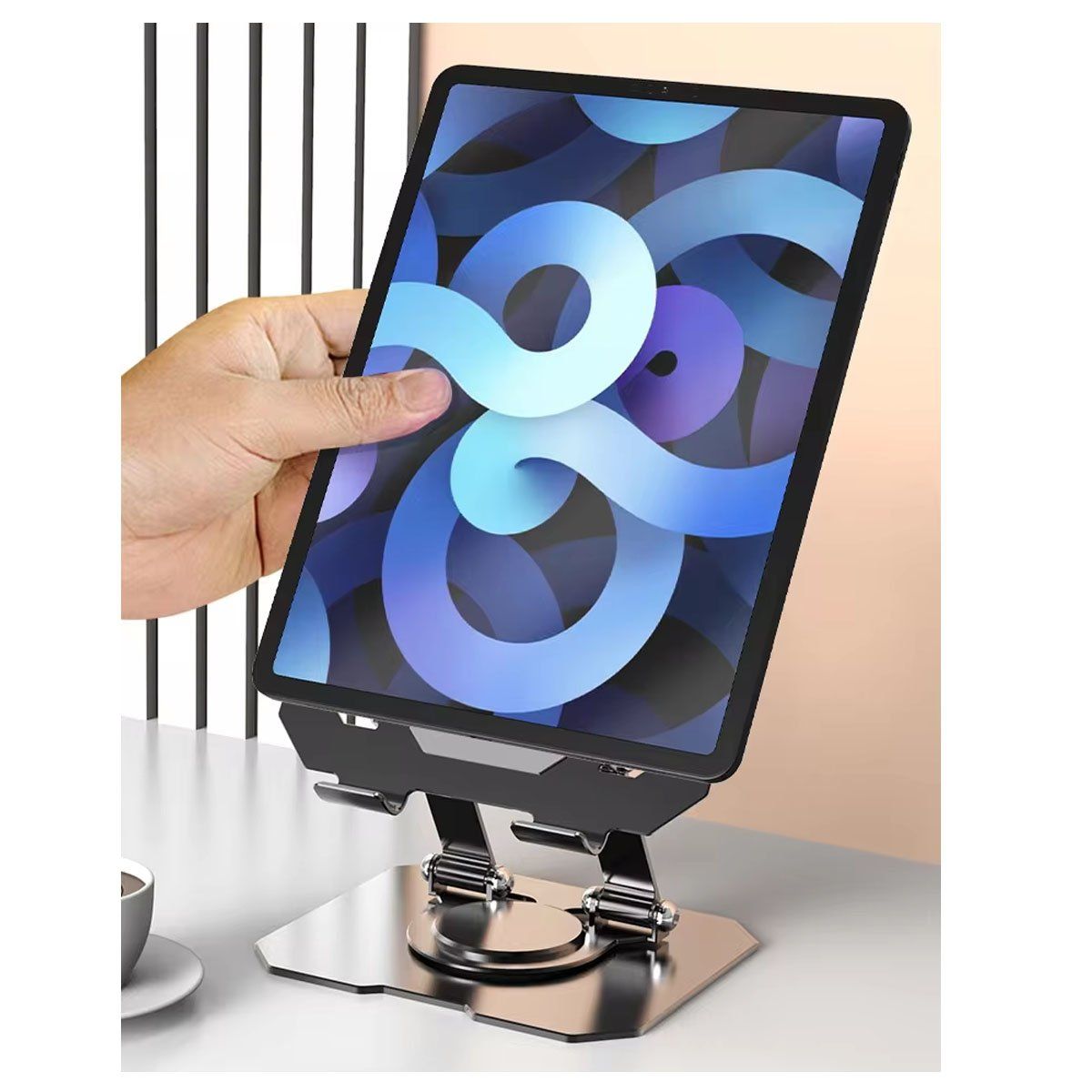 GENERICO - Soporte Aluminio Premium Para Tablets IPads Cel Hasta 12" Rotación 360