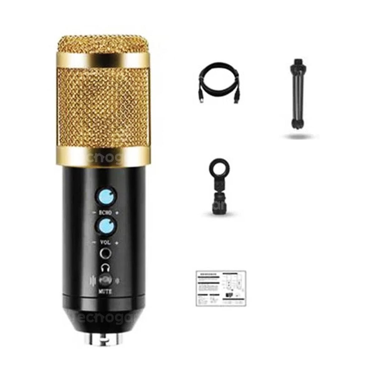 SEISA - Micrófono Condensador Profesional para PC USB con Mini Trípode