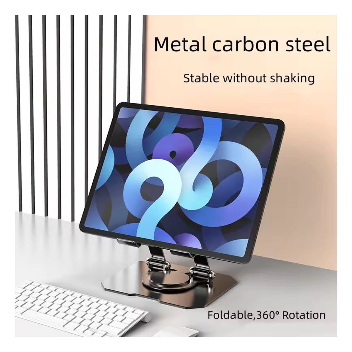 GENERICO - Soporte Aluminio Para Tablets Smartphones Ipad Hasta 12 Rotación 360°