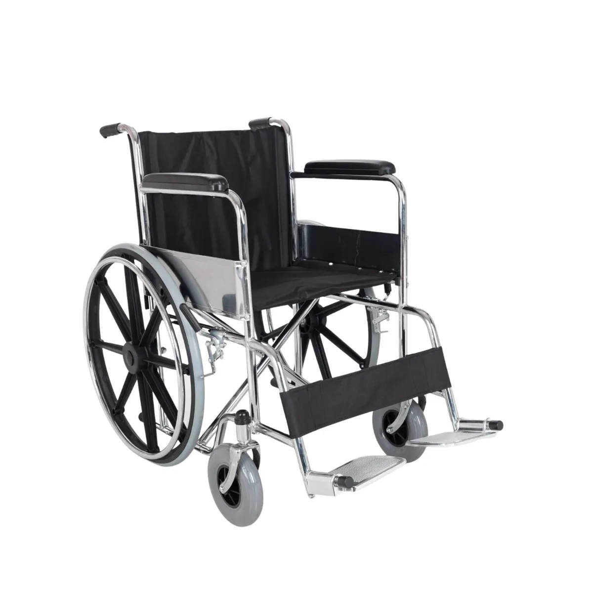 OEM - SILLA DE RUEDAS DE ACERO CROMADO