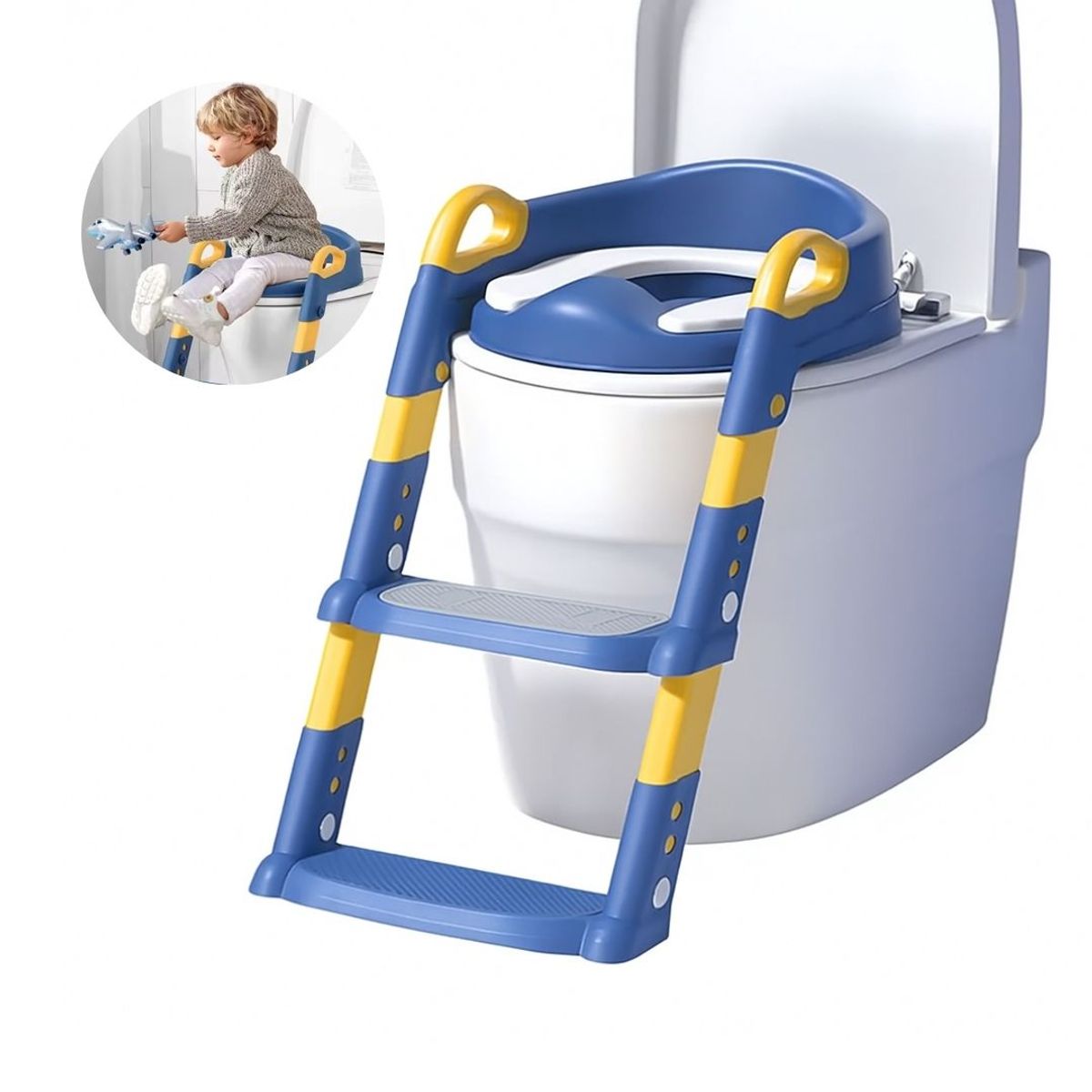 GENERICO - Escalera de Entrenamiento Infantil para Inodoro - Azul