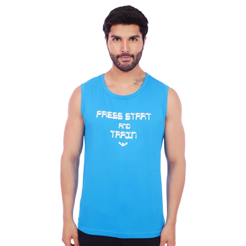 M MUSCLE MUSEUM - Polo Manga Cero Color Turquesa Press Start para Hombre