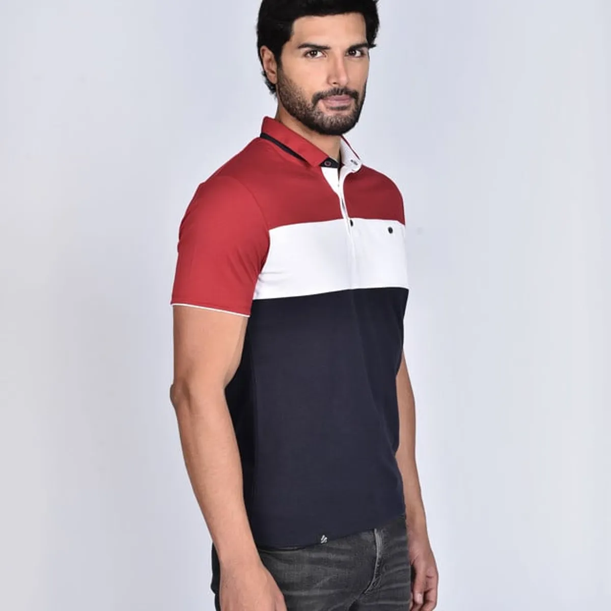STEALTH - Polo Pique Manga Corta Hombre Bloques Stealth