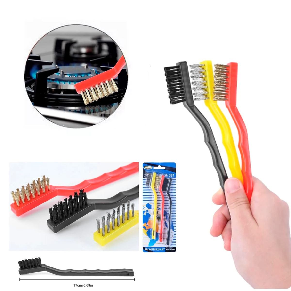 GENERICO - Juego de Cepillos de Limpieza Alambre