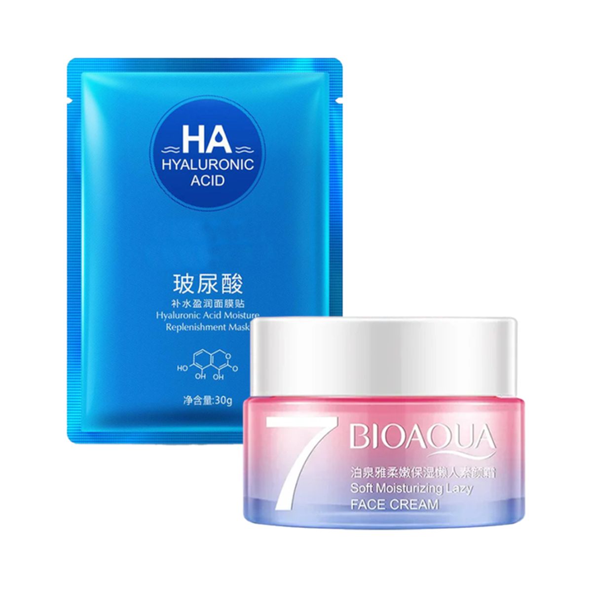 BIOAQUA - Crema Facial Aclaradora + Mascarilla Facial HA Water Get