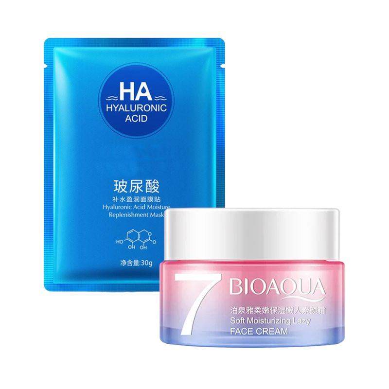 BIOAQUA - Crema Facial Aclaradora + Mascarilla Facial HA Water Get