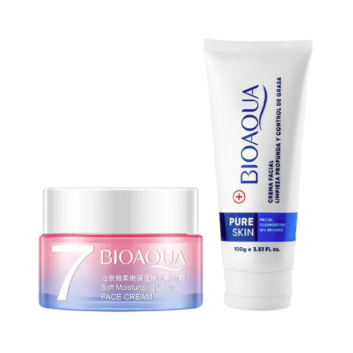 BIOAQUA - Crema Facial Aclaradora + Crema Limpiadora Pure Skin