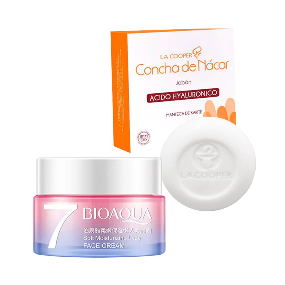 BIOAQUA - Crema Facial Aclaradora + Jabón Concha de Nacar & AH