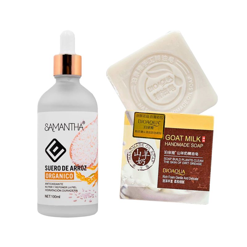 GENERICO - Serum Facial Extracto de Arroz + Jabón Natural Leche de Cabra