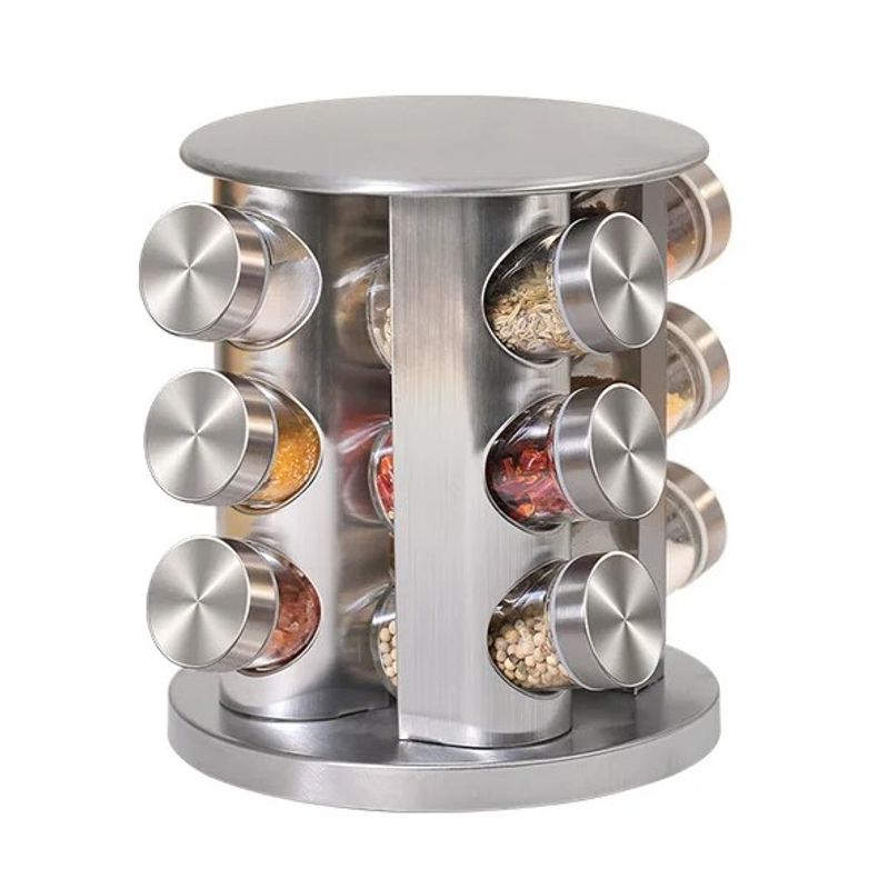 GENERICO - Condimentero 12 Piezas Giro 360 Para Especias Cocina Frascos Genieka
