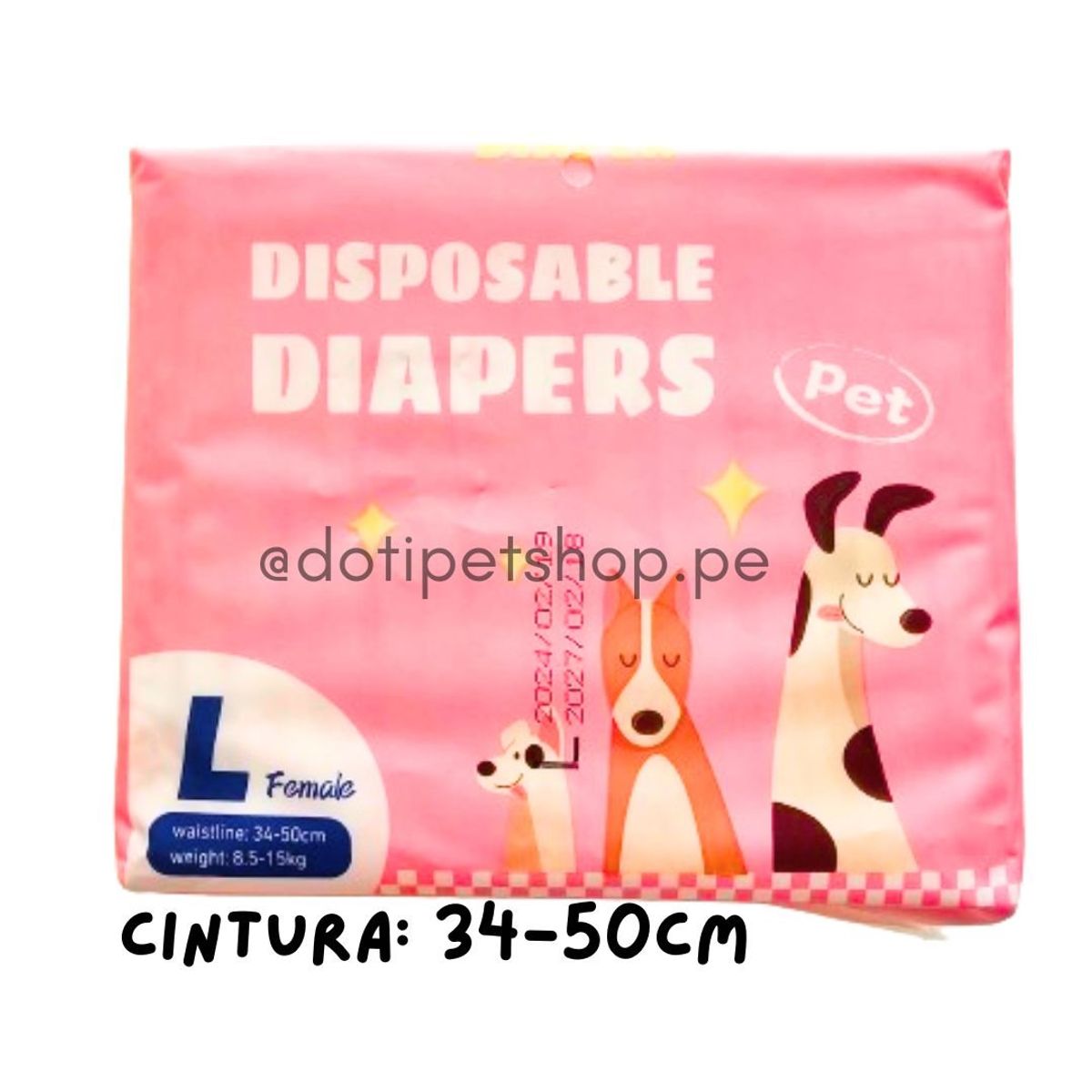 GENERICO - Pañal para mascotas Hembra L 34-50cm