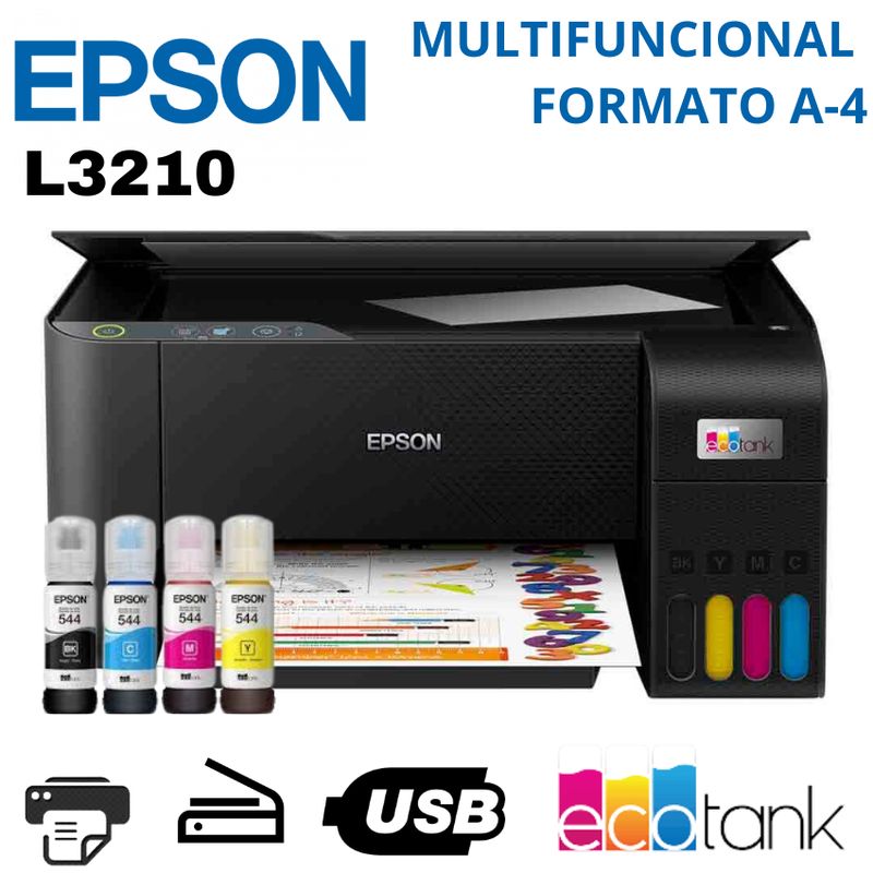 EPSON - Impresora Multifuncional EcoTank L3210 USB