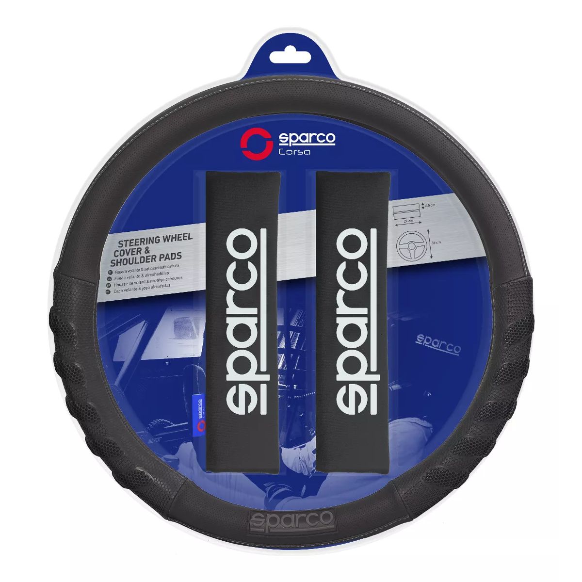 GENERICO - Forro de Timon Sparco con Protector de Cinturon