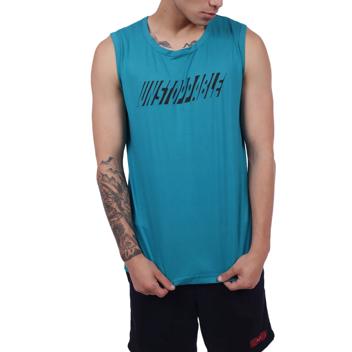 M MUSCLE MUSEUM - Polo Manga Cero Color Verde Jade Unstoppable para Hombre