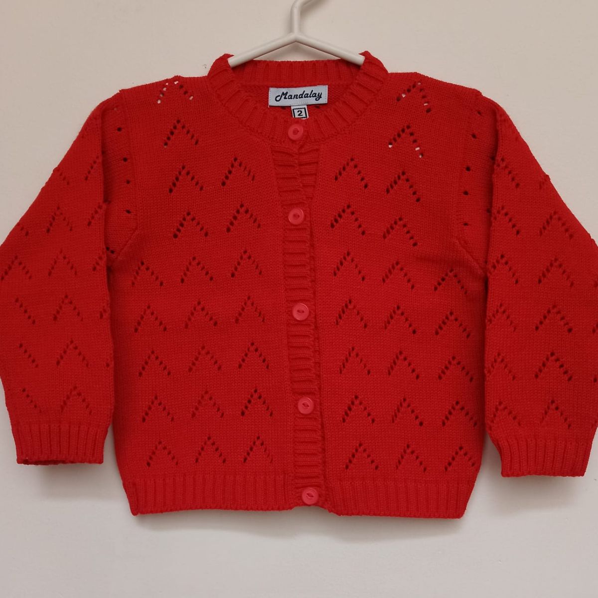 GENERICO - CHOMPA NIÑA CALADA ROJA MANDALAY KNITS