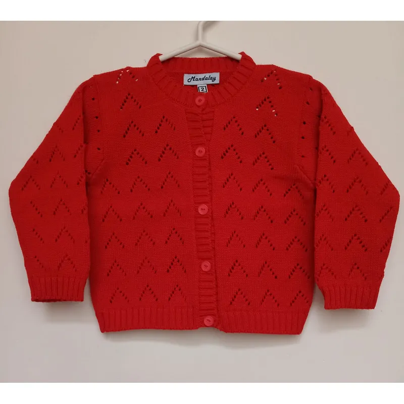 GENERICO - CHOMPA NIÑA CALADA ROJA MANDALAY KNITS