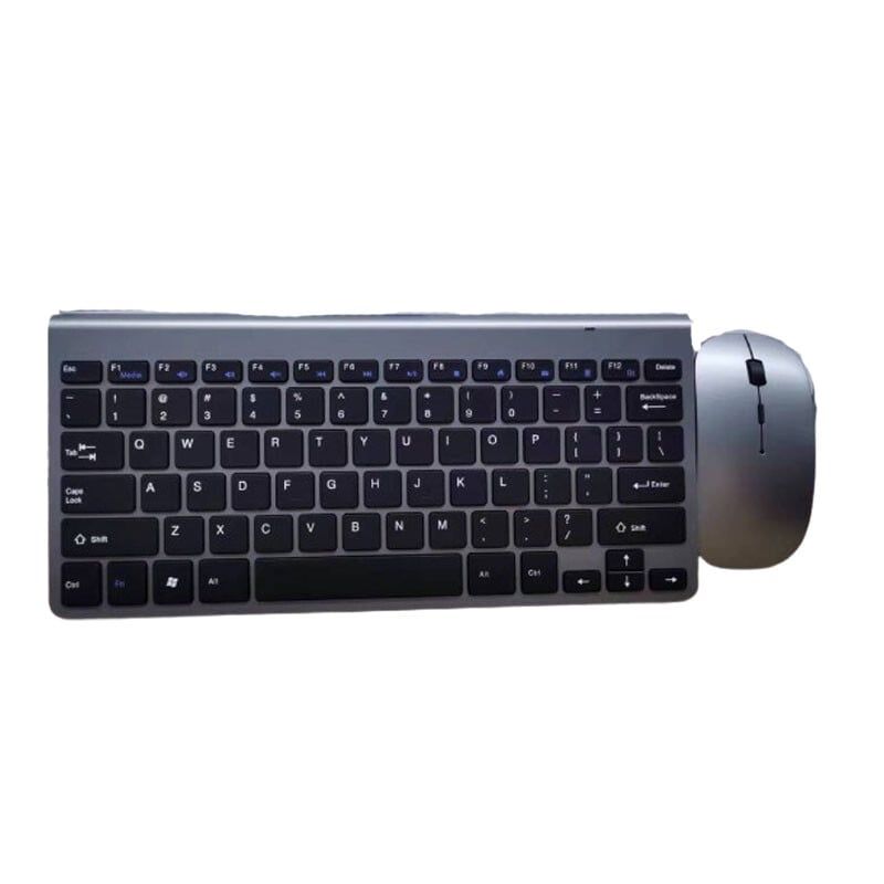 DANWEILE - Mini juego de teclado y ratón inalámbricos portátiles - gris