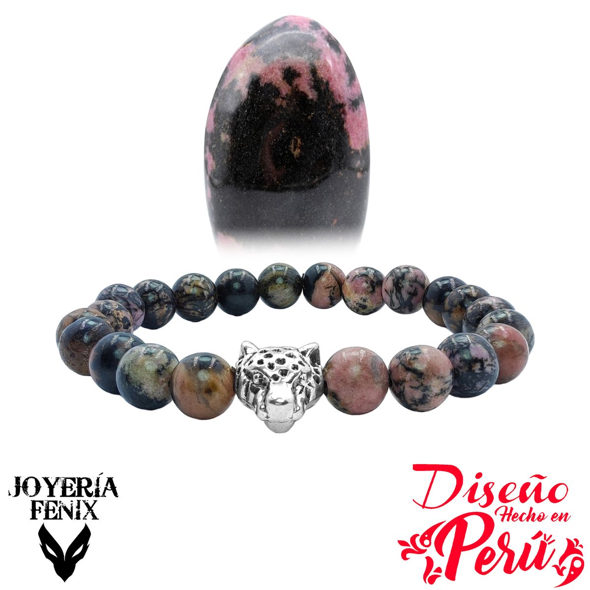 JOYERIA FENIX - Pulsera Leopardo Piedra Natural - Joyería Fénix