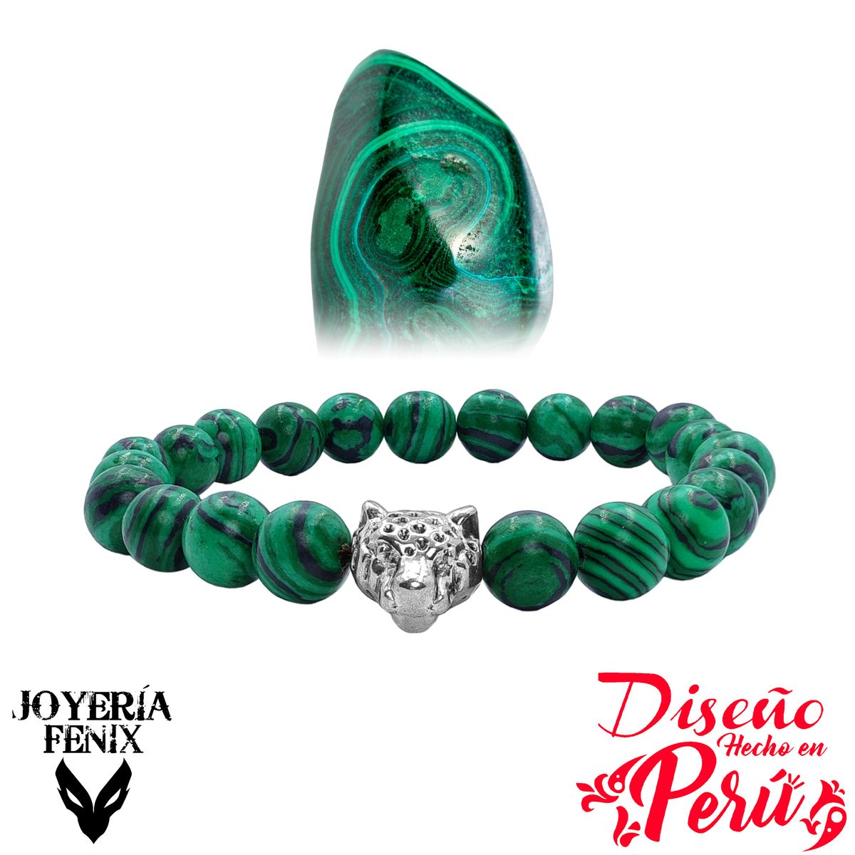 JOYERIA FENIX - Pulsera Leopardo Piedra Natural - Joyería Fénix